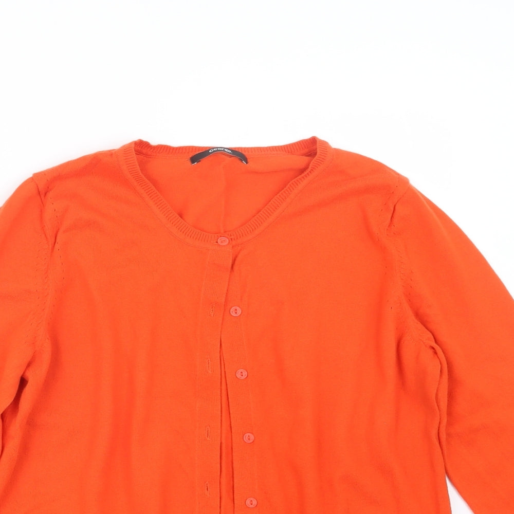 George Womens Orange  Knit Cardigan Jumper Size 14
