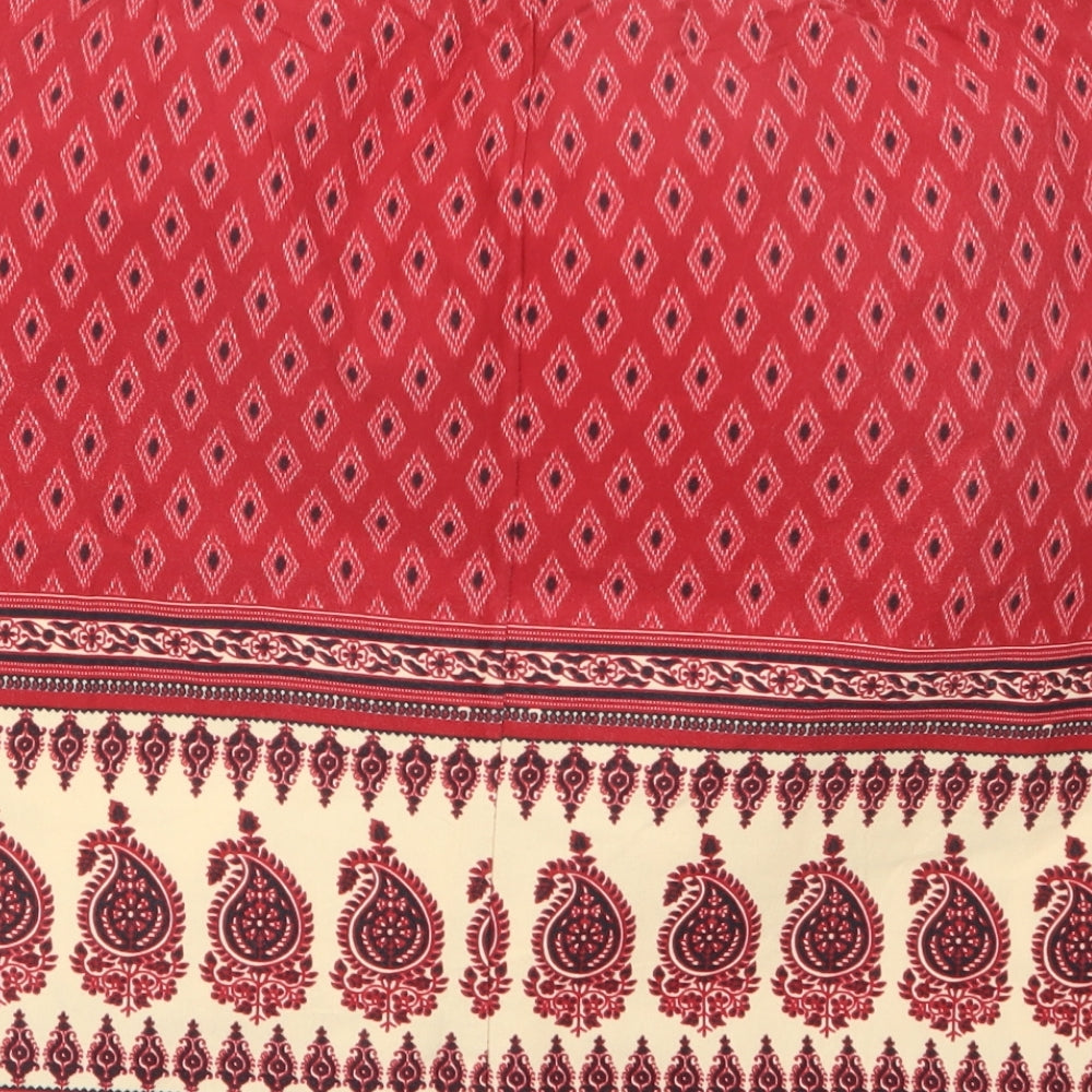 Boysen's Womens Red Geometric  Straight & Pencil Skirt Size 20