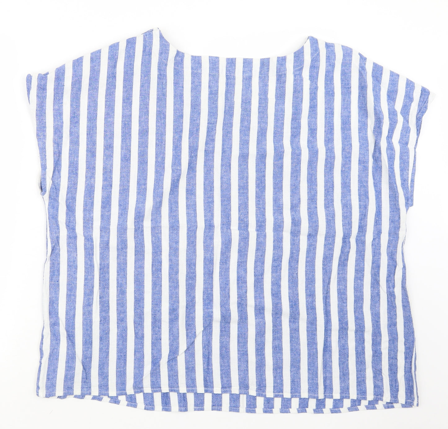 Bonmarché Womens Blue Striped  Basic T-Shirt Size 22