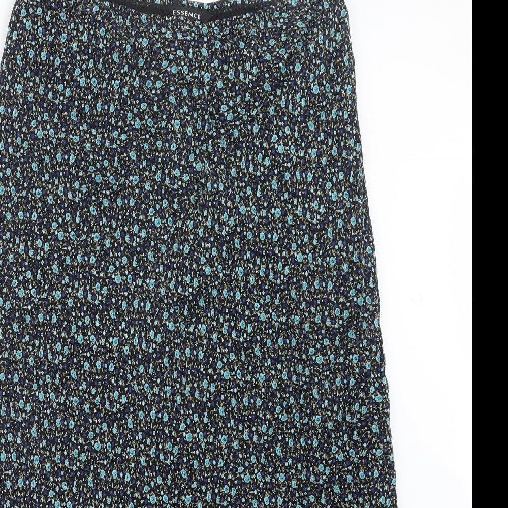 essence Womens Black Floral  Maxi Skirt Size 18