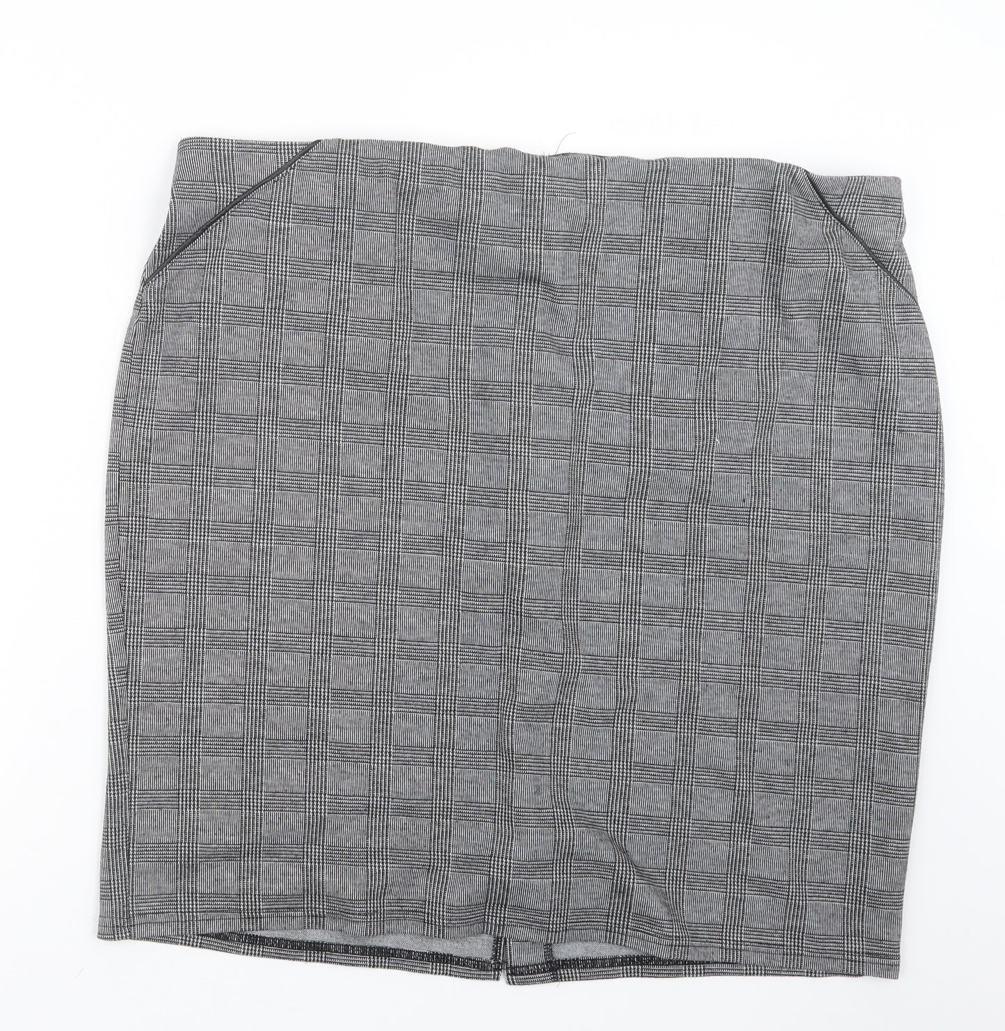 Bonmarché Womens Grey Check  Straight & Pencil Skirt Size 24