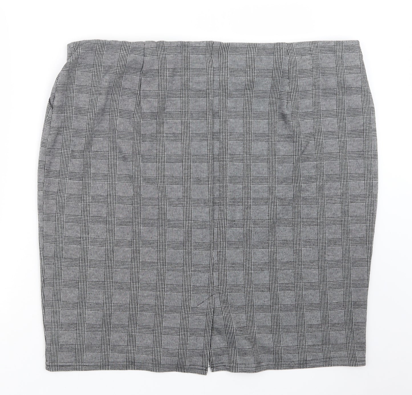 Bonmarché Womens Grey Check  Straight & Pencil Skirt Size 24