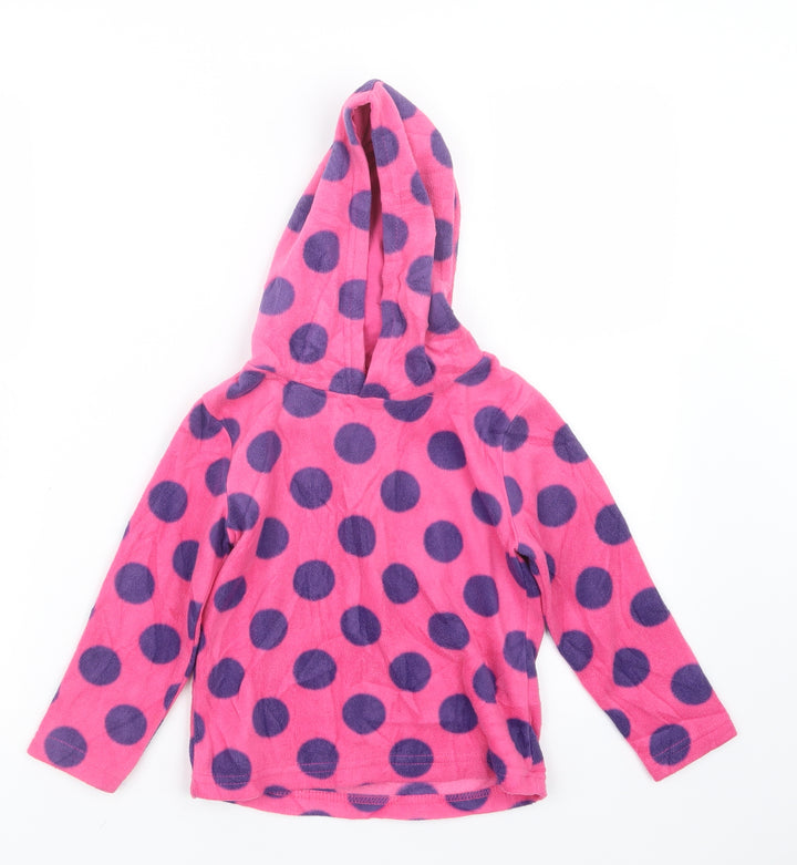 TU Girls Pink Polka Dot  Pullover Hoodie Size 5 Years