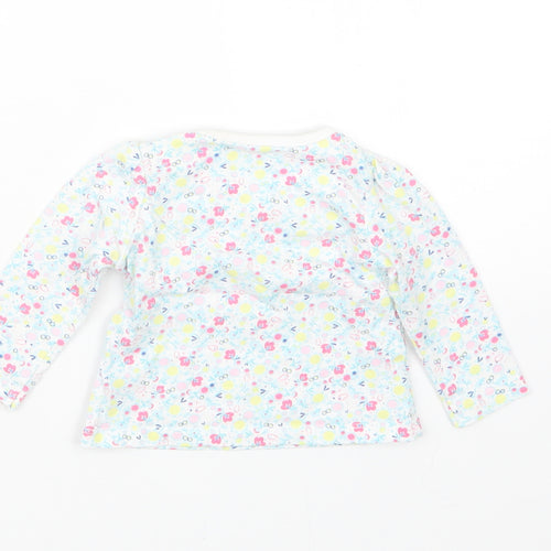 TU Girls Blue Floral  Basic T-Shirt Size 0-3 Months
