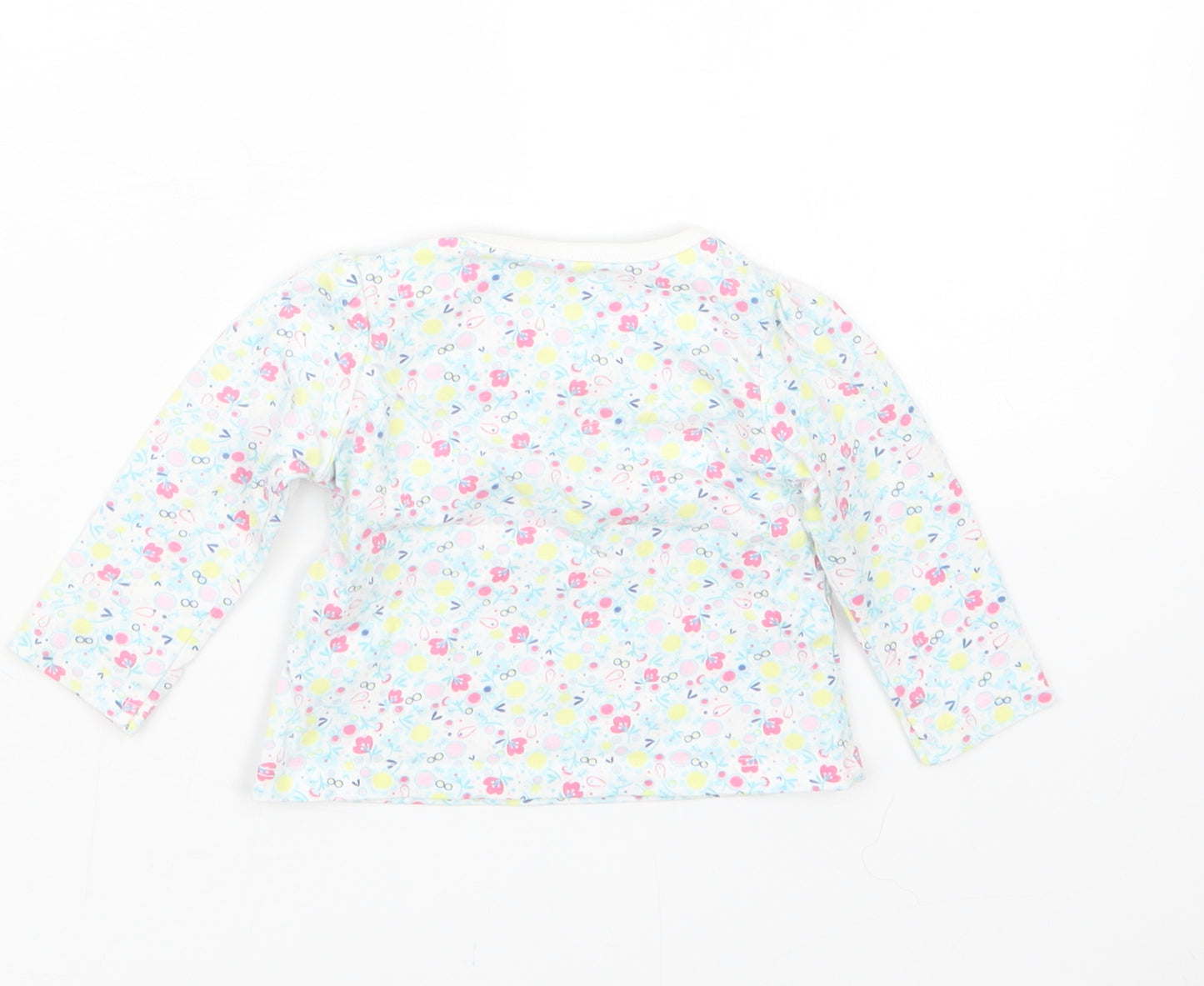 TU Girls Blue Floral  Basic T-Shirt Size 0-3 Months