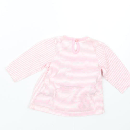 George Girls Pink Striped  Basic T-Shirt Size 0-3 Months