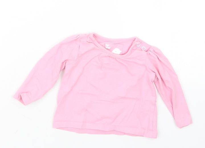 TU Girls Pink   Basic T-Shirt Size 0-3 Months