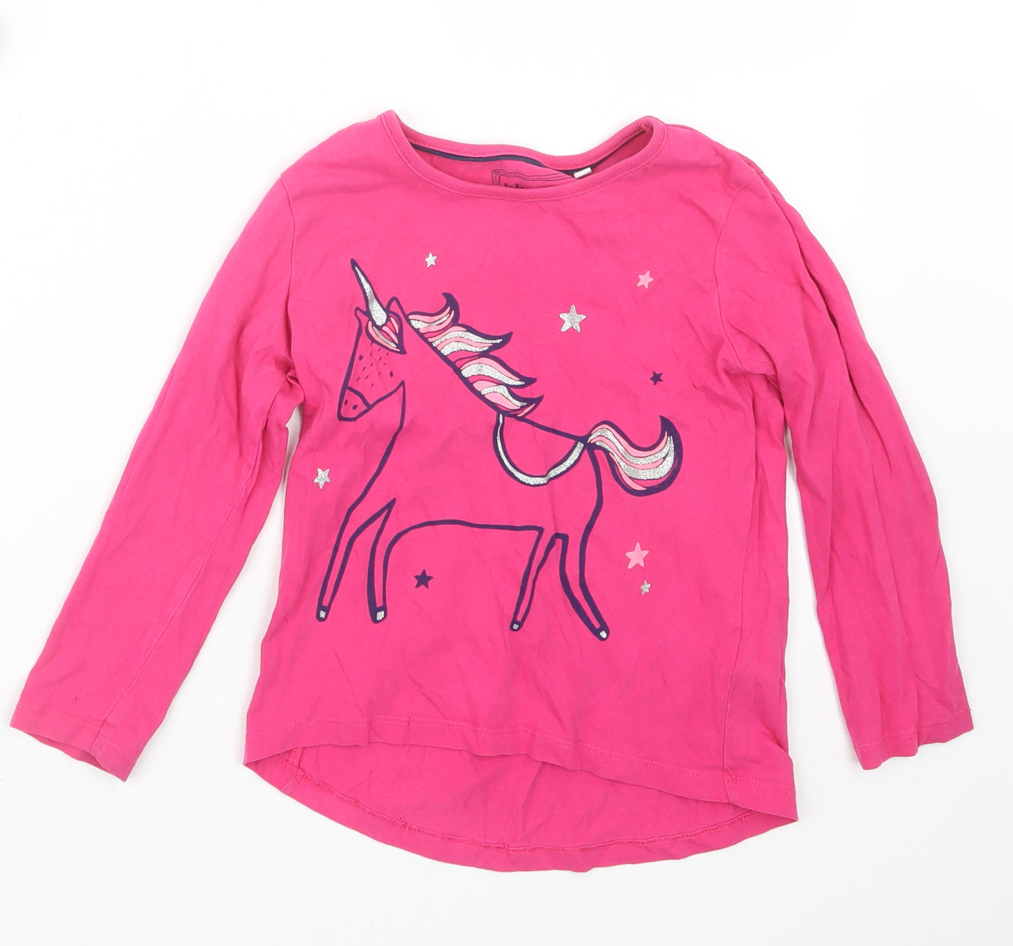Blue Zoo Girls Pink   Basic T-Shirt Size 5-6 Years  - Unicorn