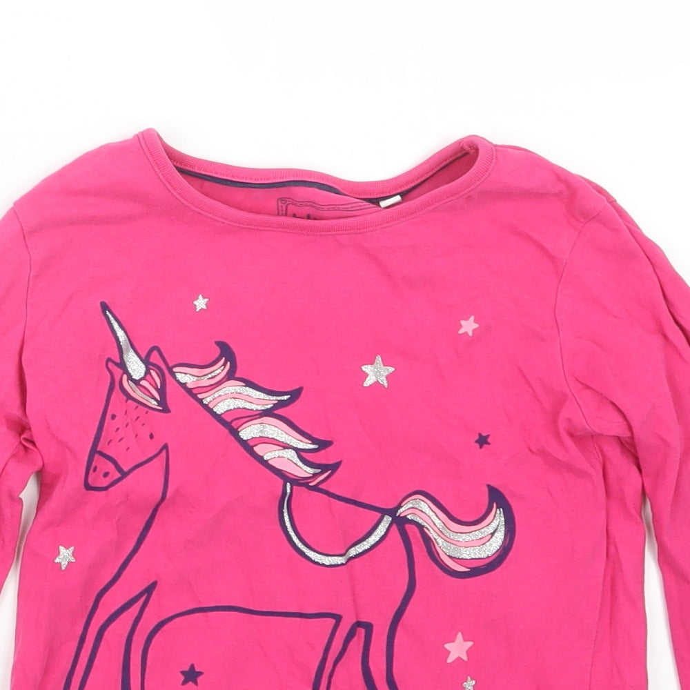 Blue Zoo Girls Pink   Basic T-Shirt Size 5-6 Years  - Unicorn