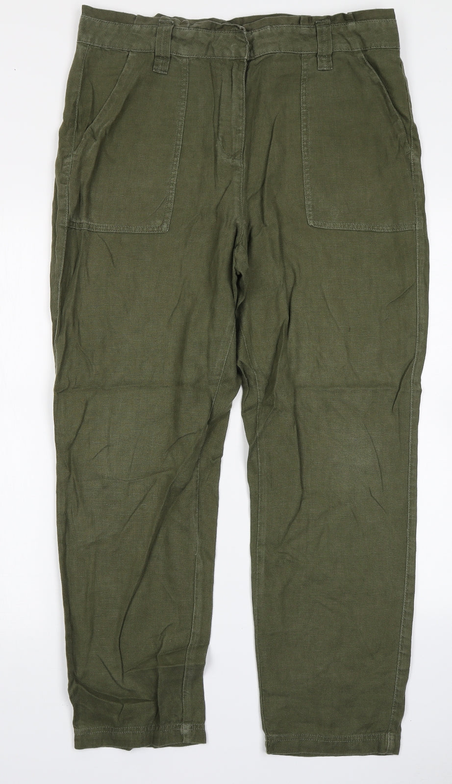 NEXT Womens Green   Chino Trousers Size 14 L27 in