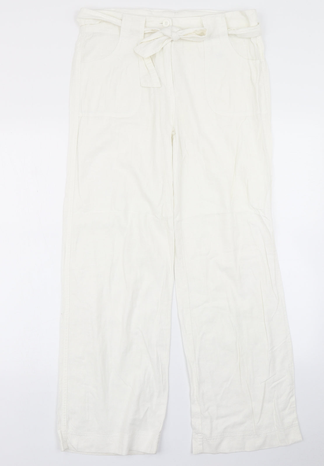 Marks & spencer Womens White   Trousers  Size 12 L28 in