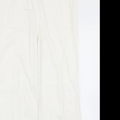 Marks & spencer Womens White   Trousers  Size 12 L28 in