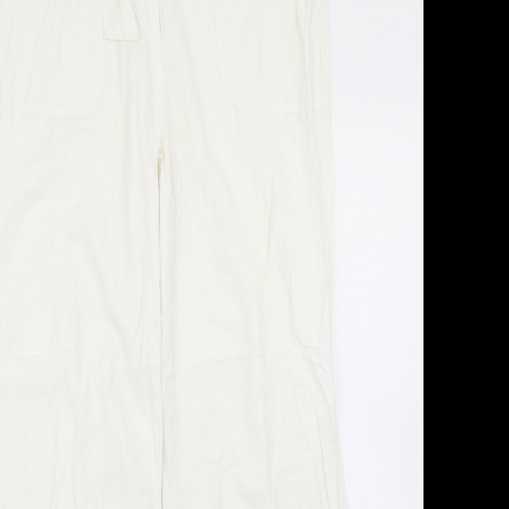Marks & spencer Womens White   Trousers  Size 12 L28 in