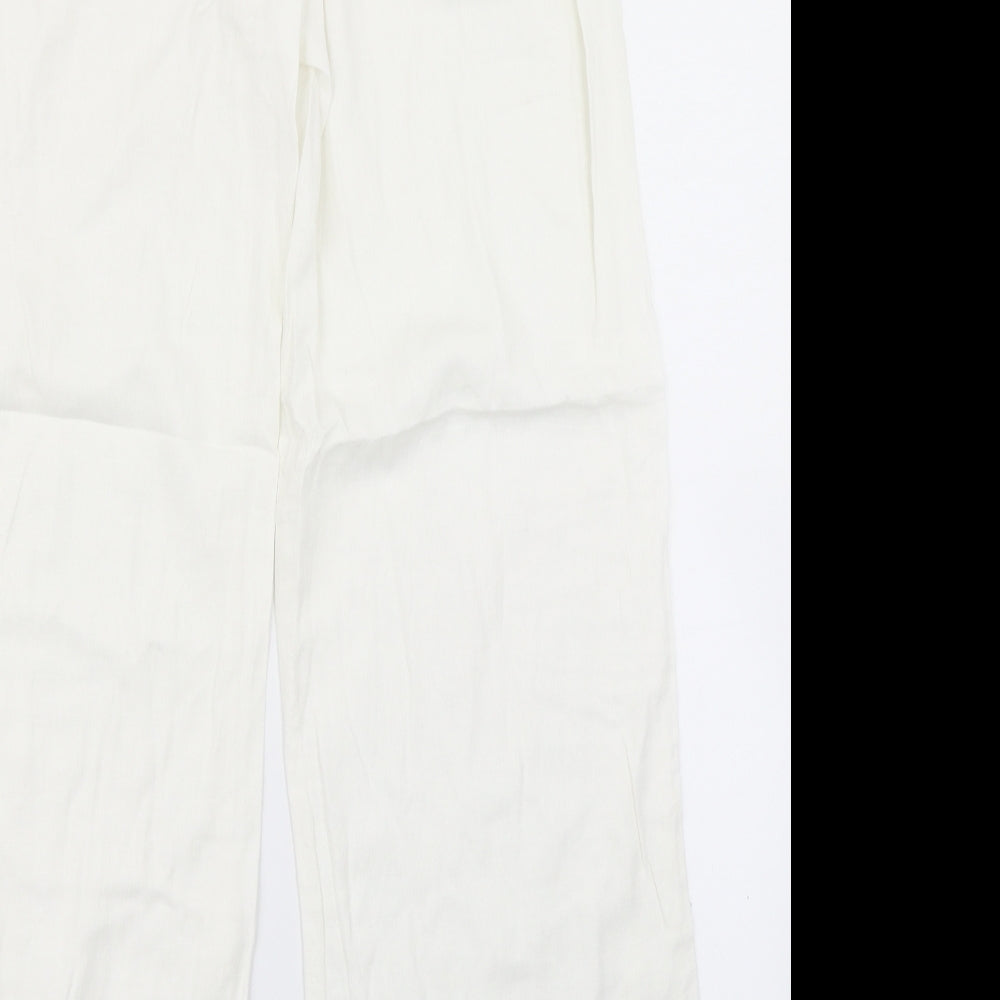 Marks & spencer Womens White   Trousers  Size 12 L28 in