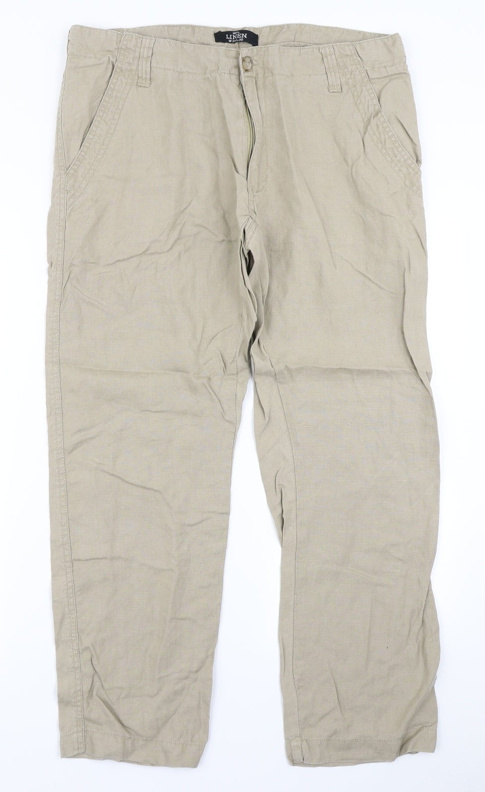 Denikm Co Mens Beige   Trousers  Size 34 in L30 in