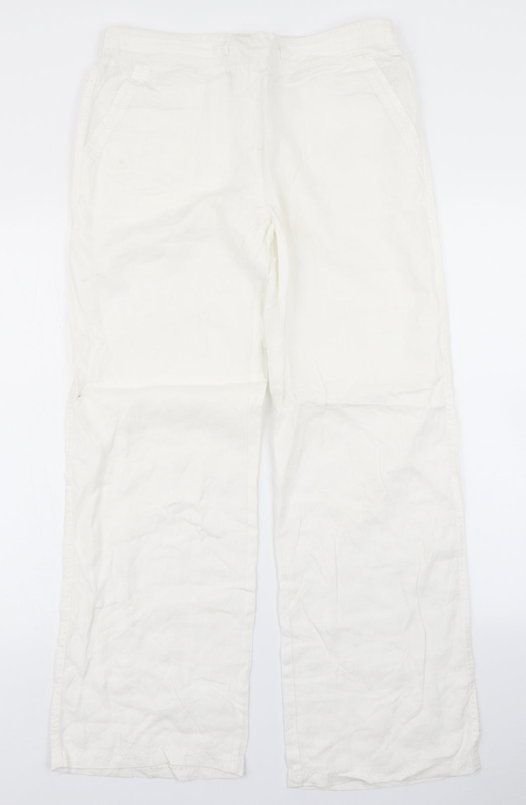 Marks & spencer Womens White   Trousers  Size 12 L29 in