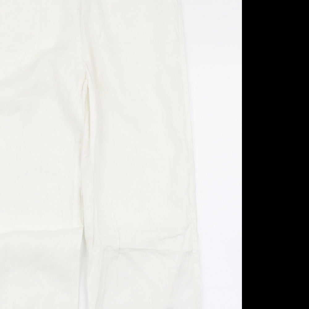 Marks & spencer Womens White   Trousers  Size 12 L29 in