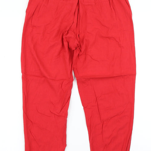 Bershka Womens Red   Pedal Pusher Trousers Size M L22 in