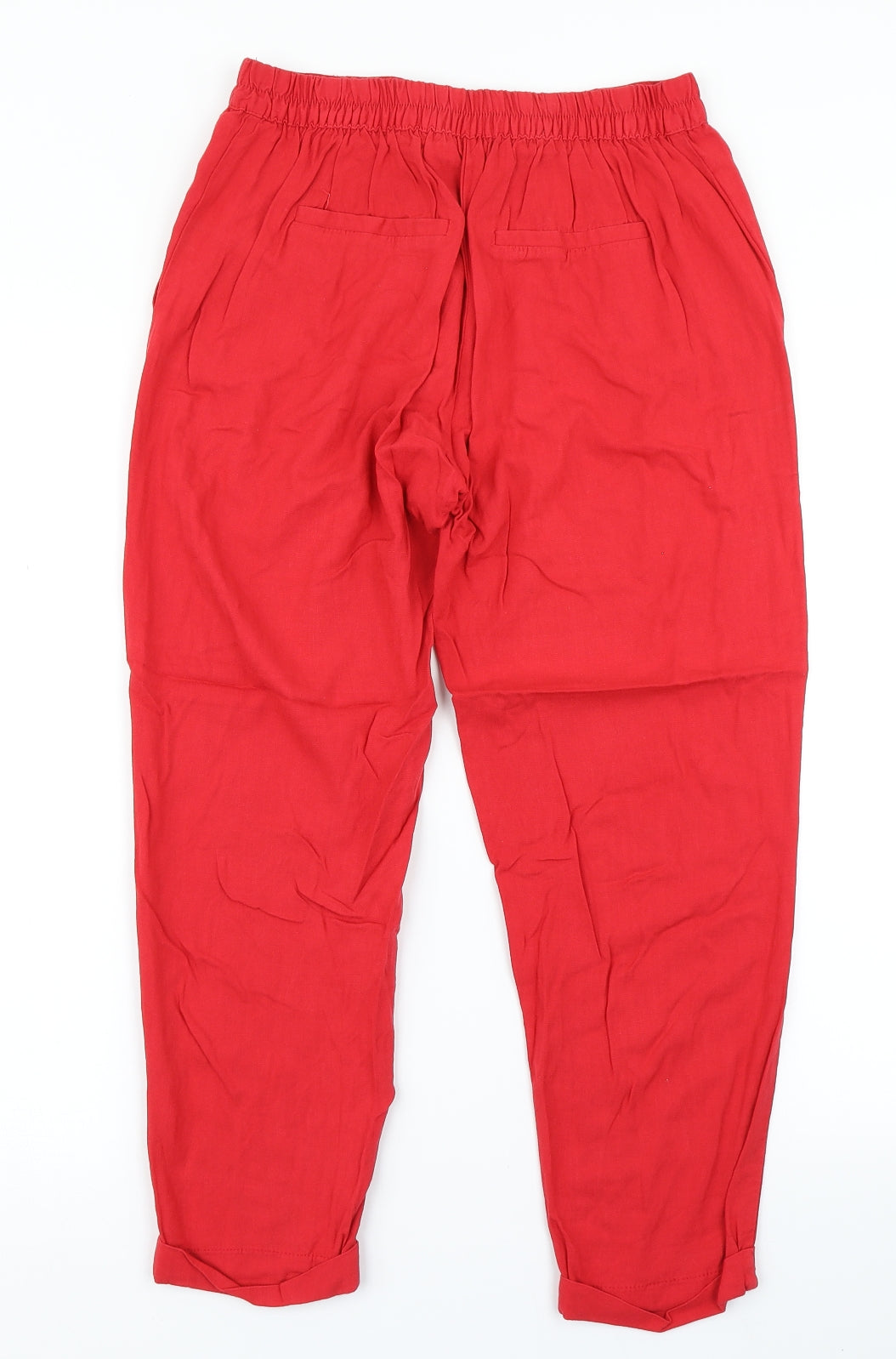 Bershka Womens Red   Pedal Pusher Trousers Size M L22 in
