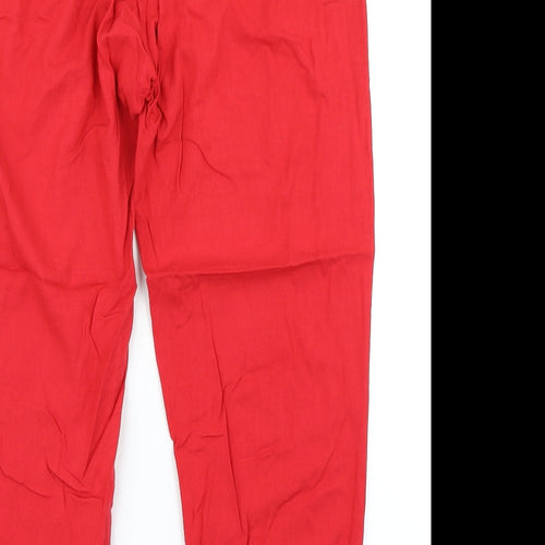Bershka Womens Red   Pedal Pusher Trousers Size M L22 in