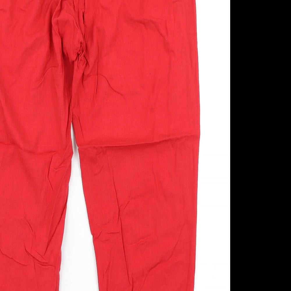 Bershka Womens Red   Pedal Pusher Trousers Size M L22 in