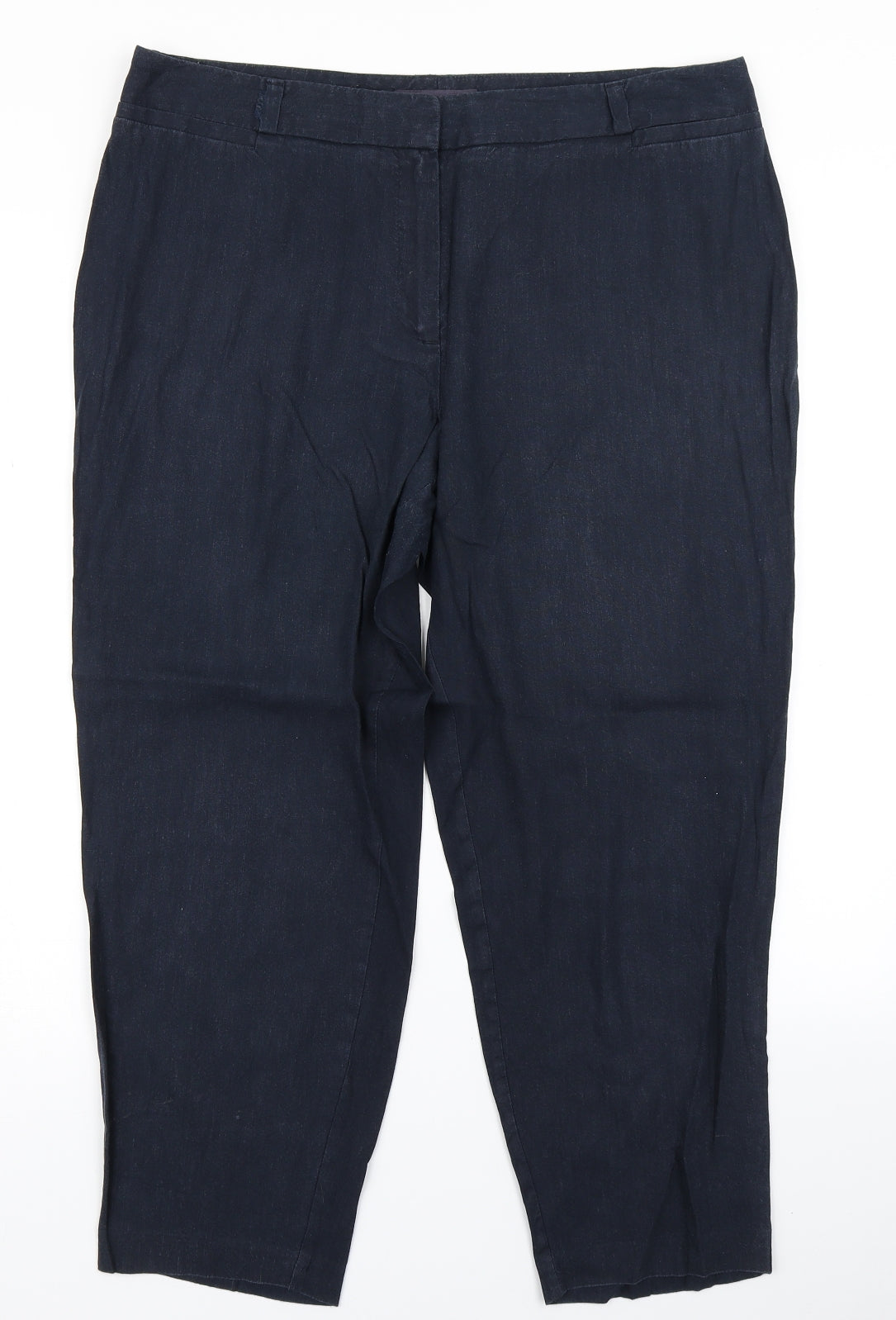 M&S collection Womens Blue   Pedal Pusher Trousers Size 16 L23 in
