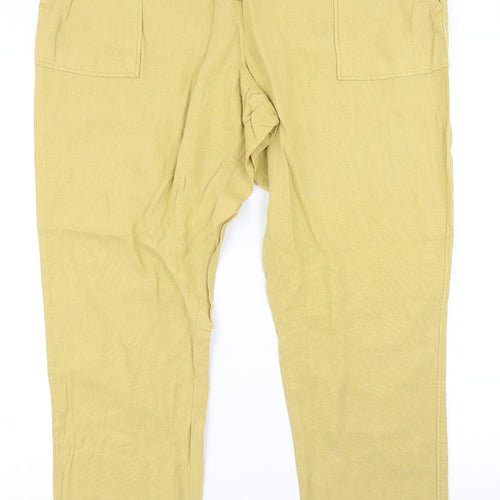 M&S Collection Womens Yellow   Trousers  Size 16 L26 in