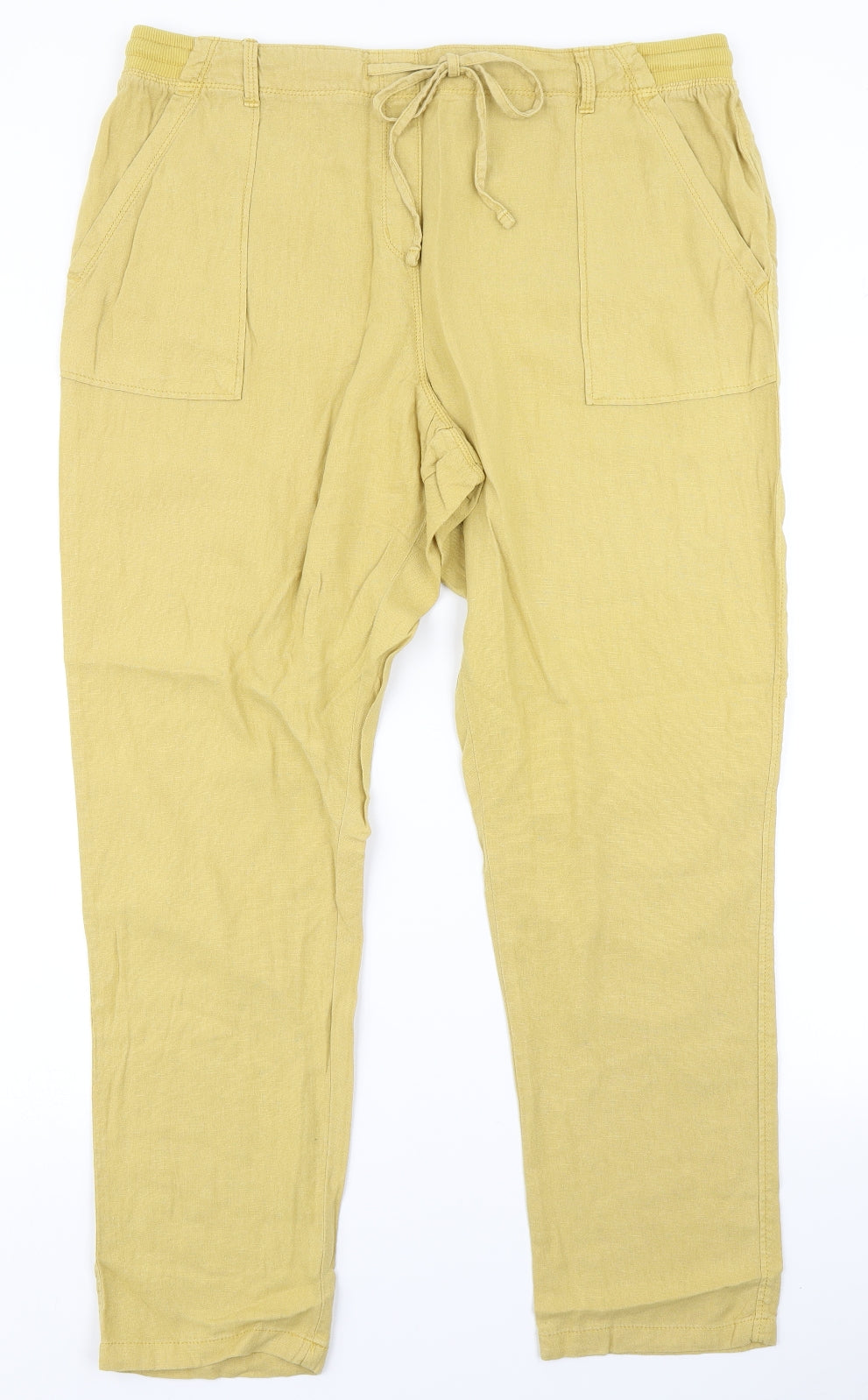 M&S Collection Womens Yellow   Trousers  Size 16 L26 in