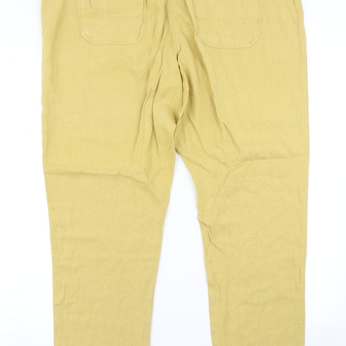 M&S Collection Womens Yellow   Trousers  Size 16 L26 in