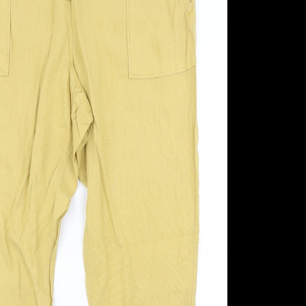 M&S Collection Womens Yellow   Trousers  Size 16 L26 in