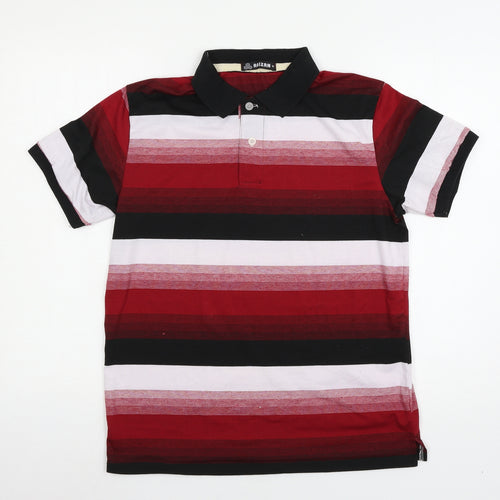 Abizan Mens Red Striped Jersey  Polo Size M