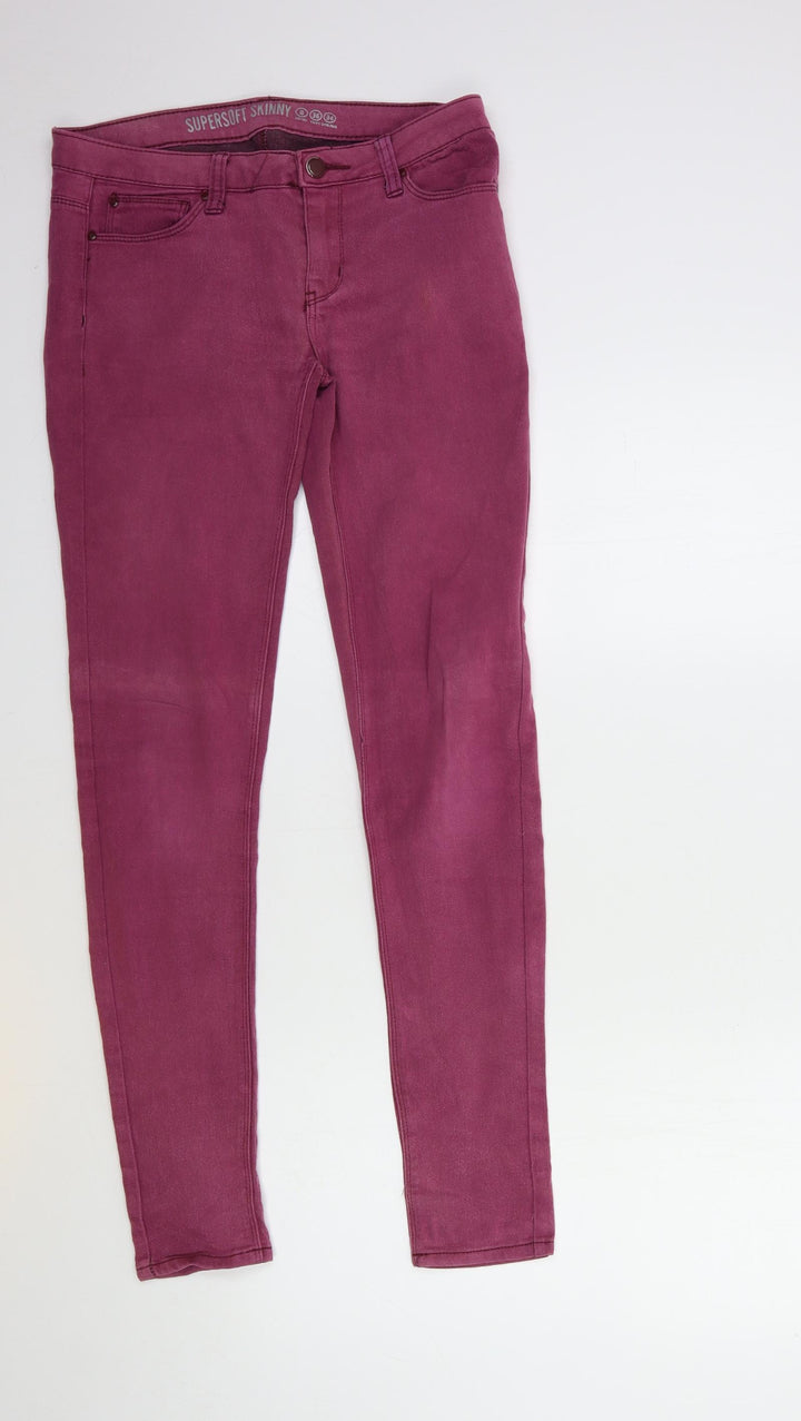 Denim & Co. Womens Purple Denim Skinny Jeans Size 8 L30 in