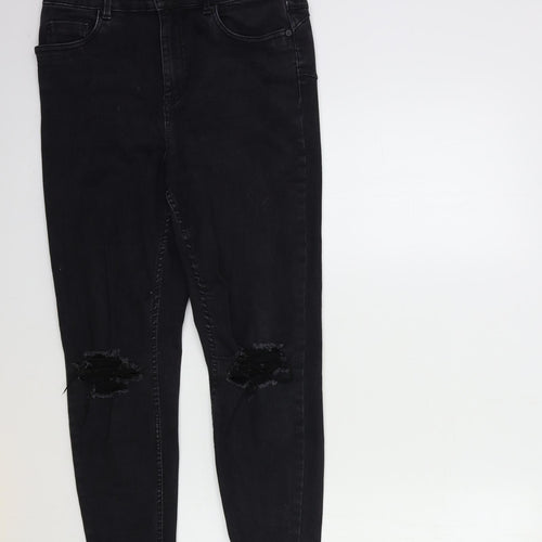 New Look Womens Black  Denim Skinny Jeans Size 12 L25 in