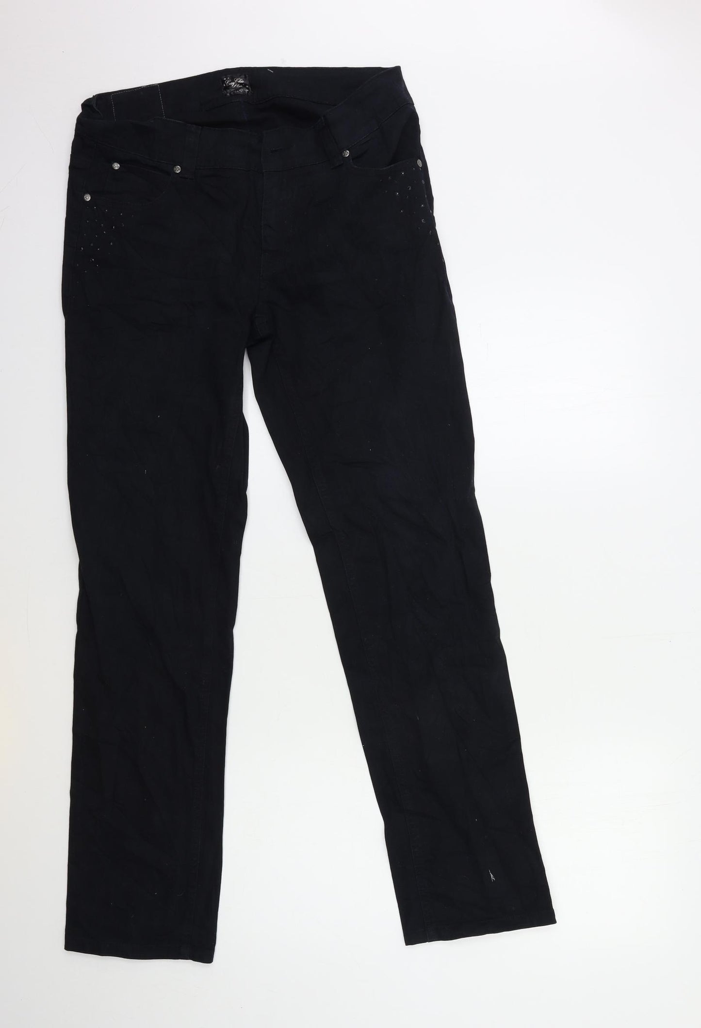 Cosy Chic Womens Black  Denim Straight Jeans Size 14 L32 in