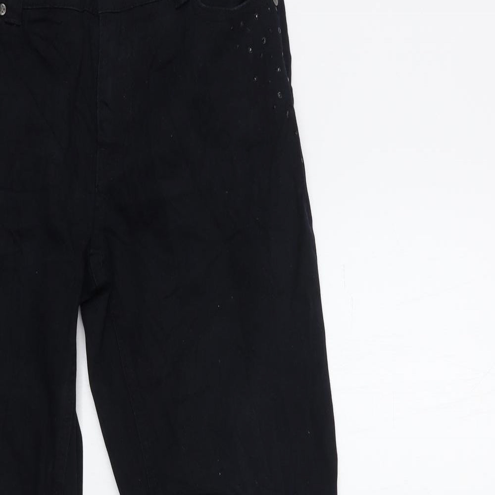 Cosy Chic Womens Black  Denim Straight Jeans Size 14 L32 in
