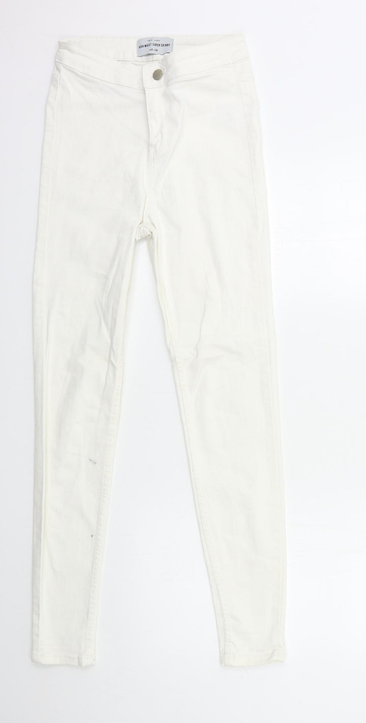 New Look Womens White Denim Skinny Jeans Size 8 L28 in
