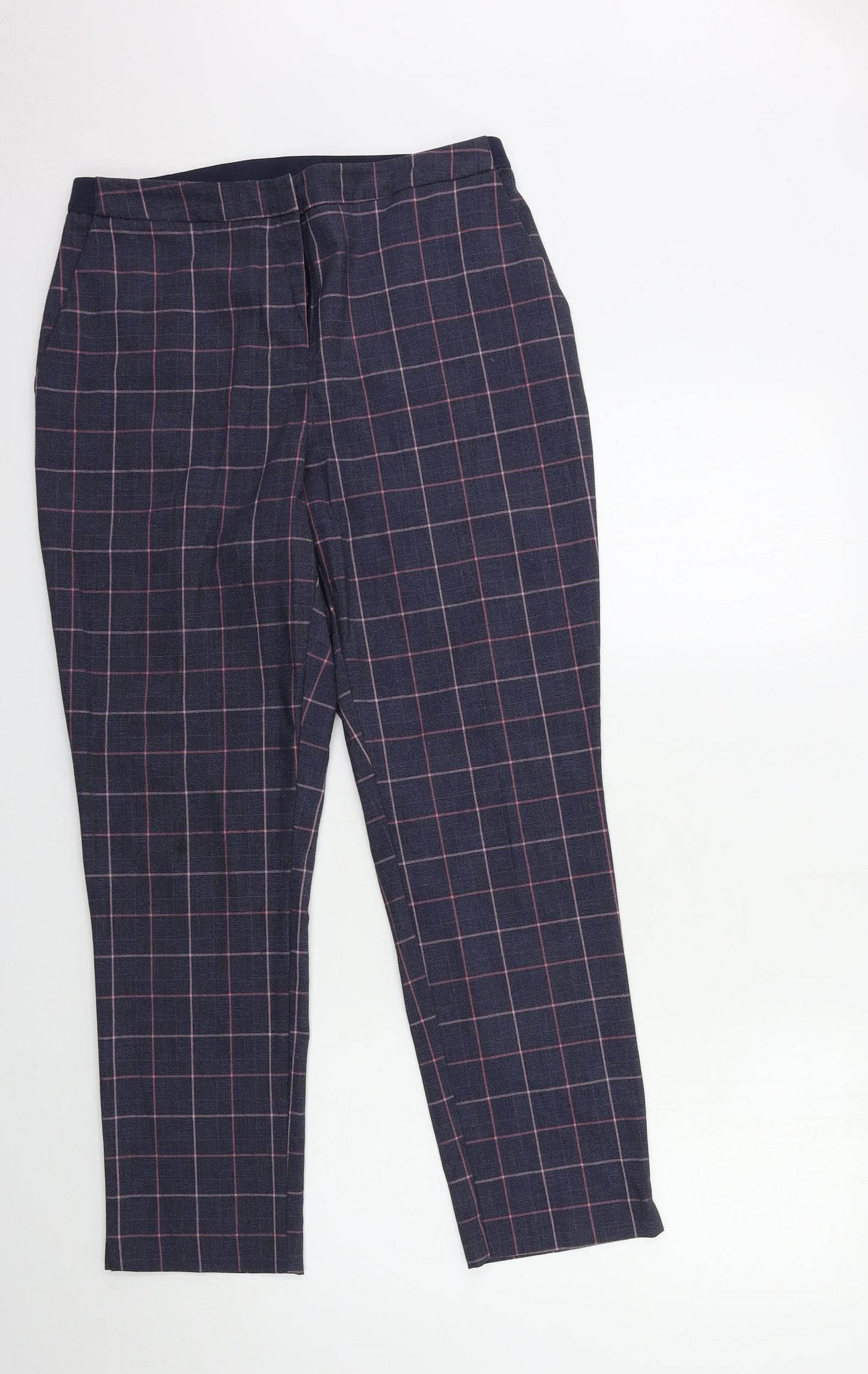 Nutmeg Womens Grey Check  Trousers  Size 14 L28 in