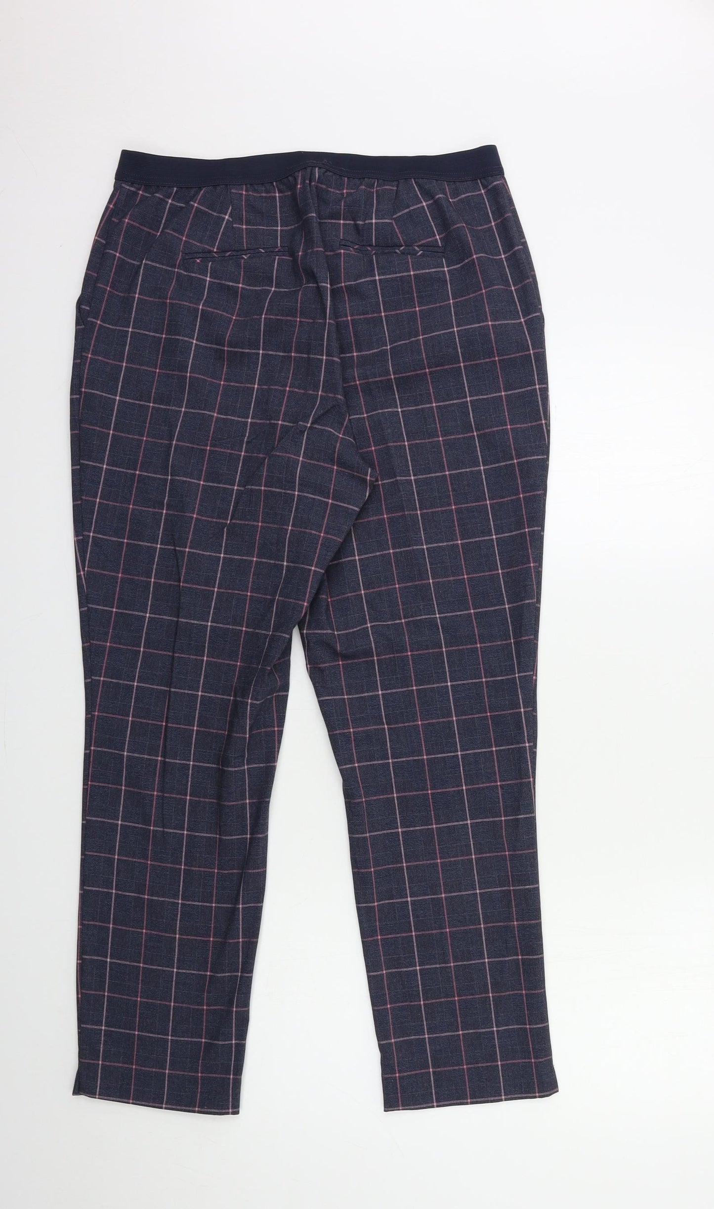 Nutmeg Womens Grey Check  Trousers  Size 14 L28 in