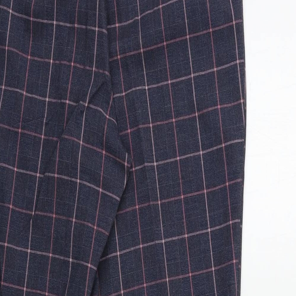 Nutmeg Womens Grey Check  Trousers  Size 14 L28 in