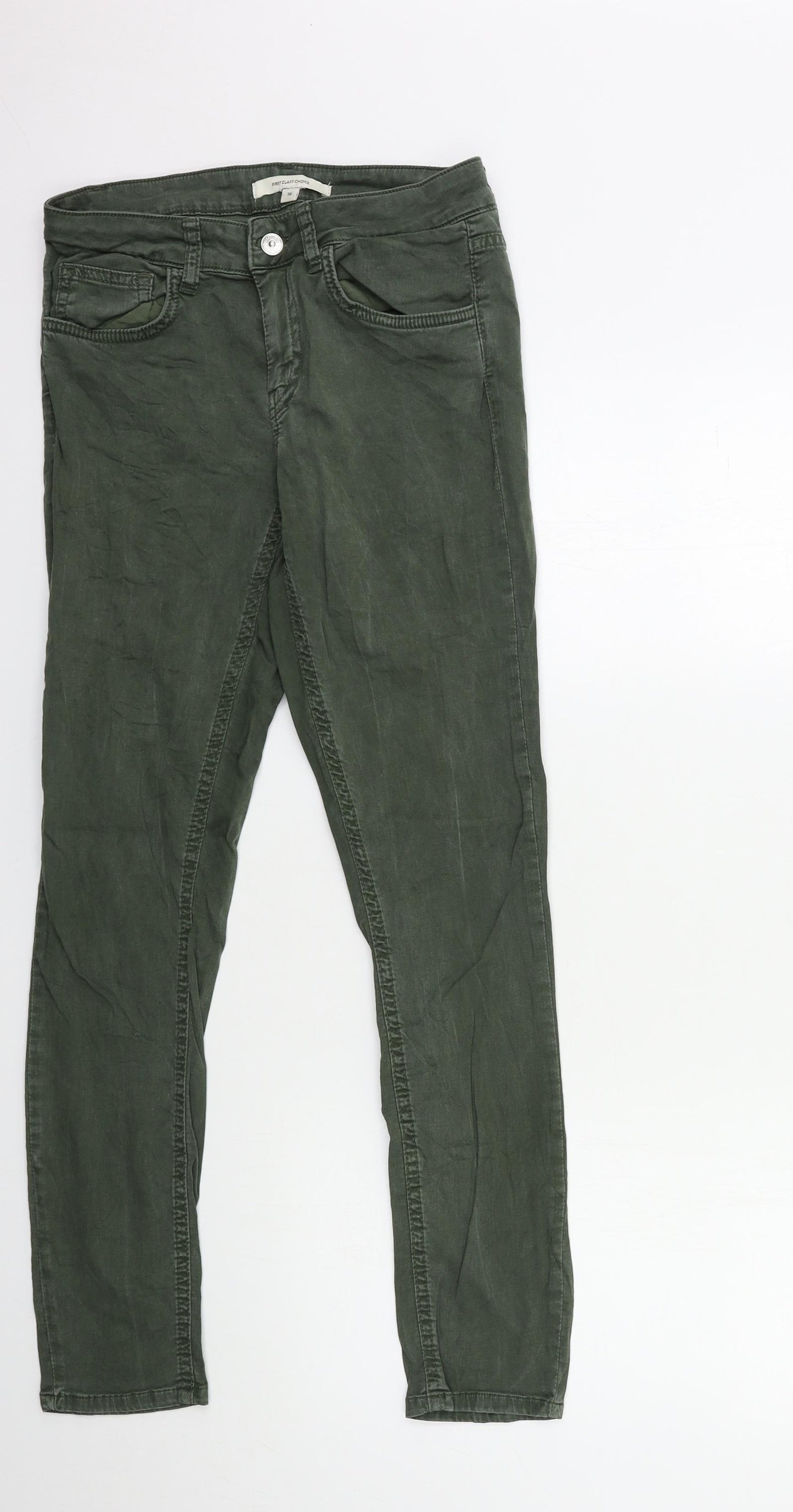First Choice Womens Green  Denim Skinny Jeans Size 10 L28 in