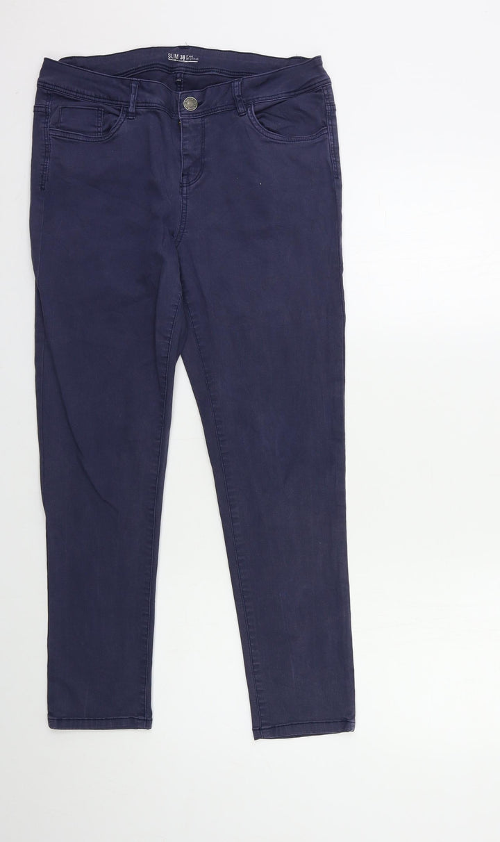Preworn Womens Blue  Denim Skinny Jeans Size 12 L27 in