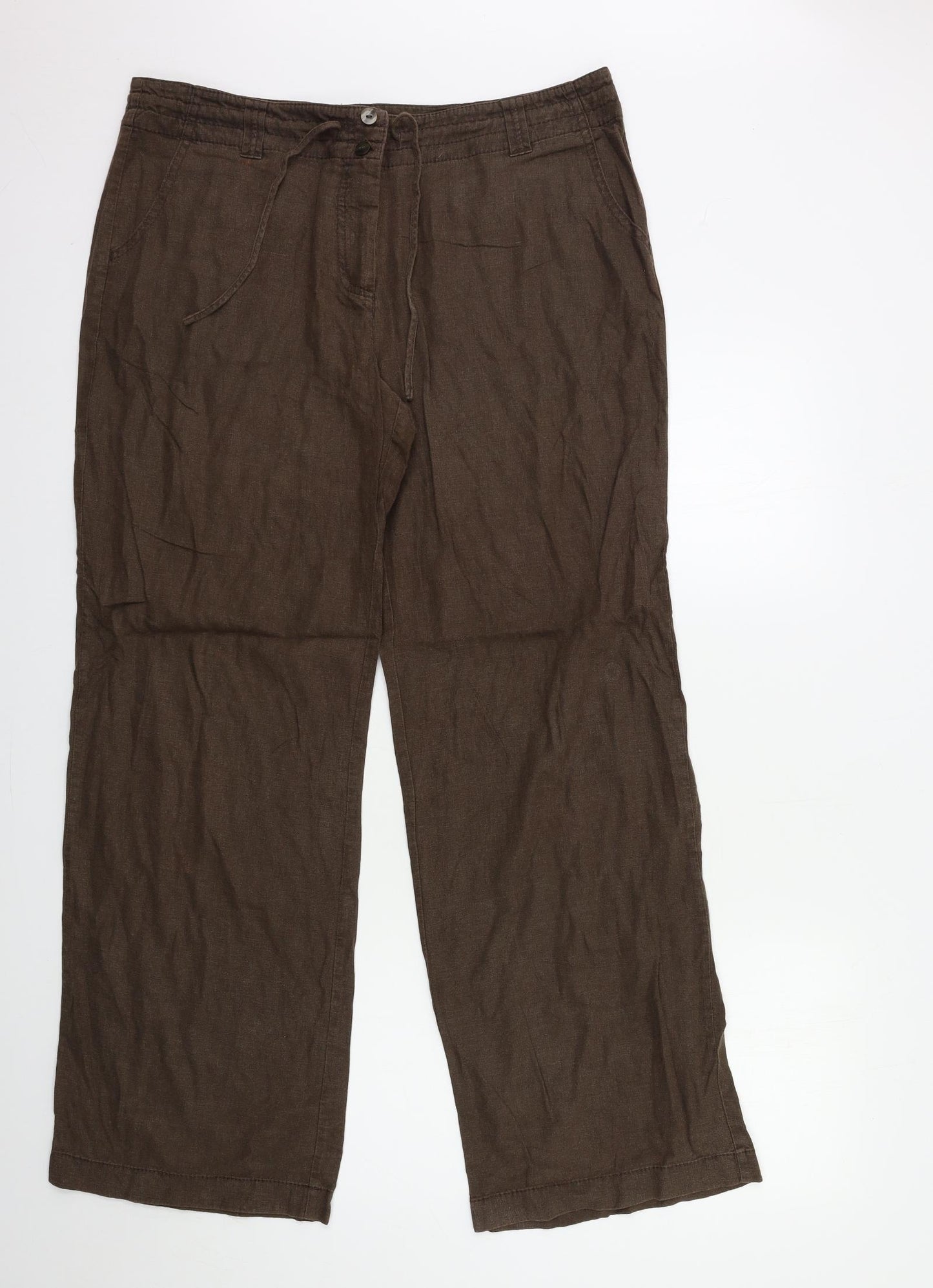 NEXT Womens Brown   Trousers  Size 14 L31 in