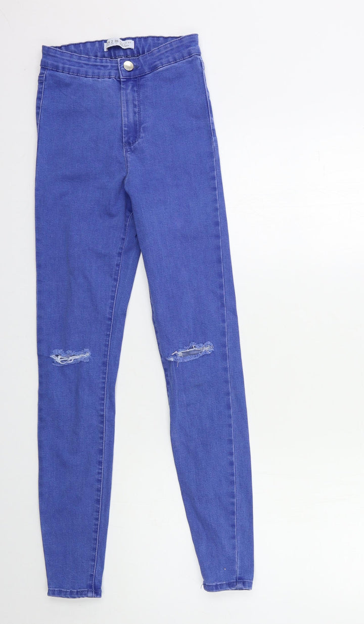 Denim & Co. Womens Blue Denim Skinny Jeans Size 6 L28 in
