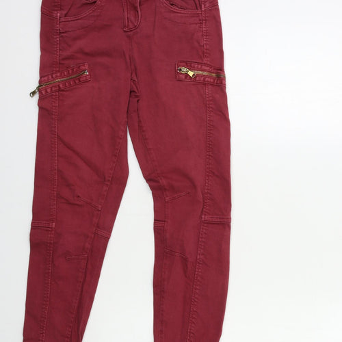 Topshop Womens Red  Denim Skinny Jeans Size 6 L29 in