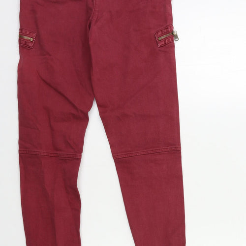 Topshop Womens Red  Denim Skinny Jeans Size 6 L29 in