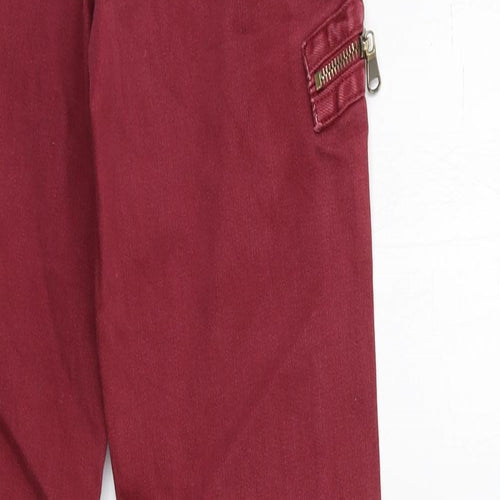 Topshop Womens Red  Denim Skinny Jeans Size 6 L29 in