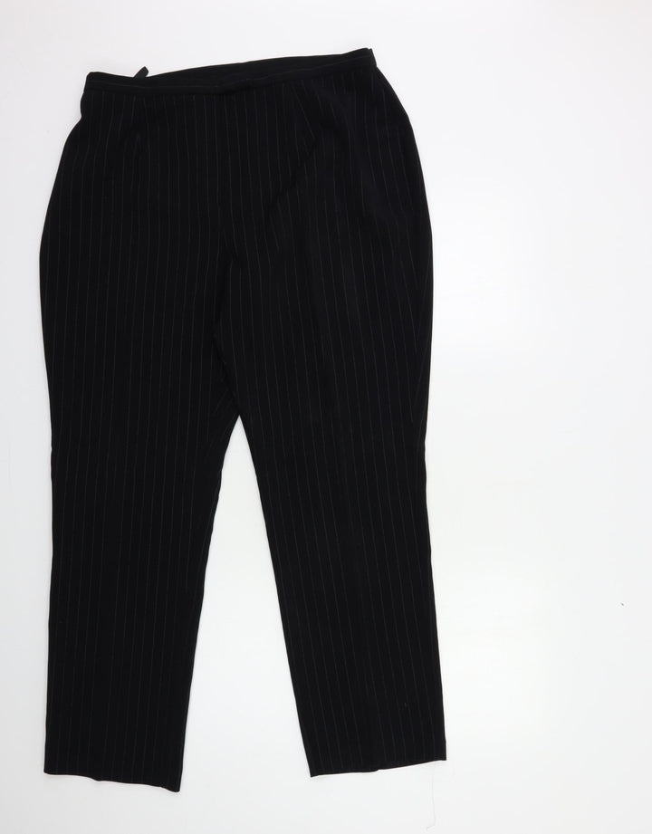 Etam Womens Black Striped  Trousers  Size 18 L21 in