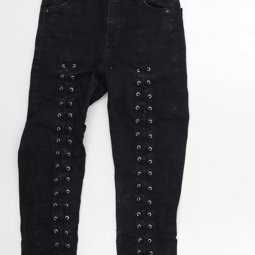 Topshop Womens Black  Denim Skinny Jeans Size 25 in L30 in