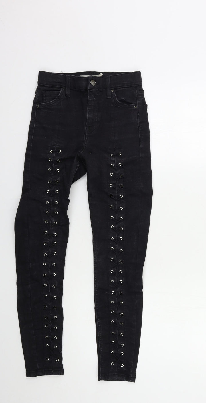 Topshop Womens Black Denim Skinny Jeans Size 25 in L30 in