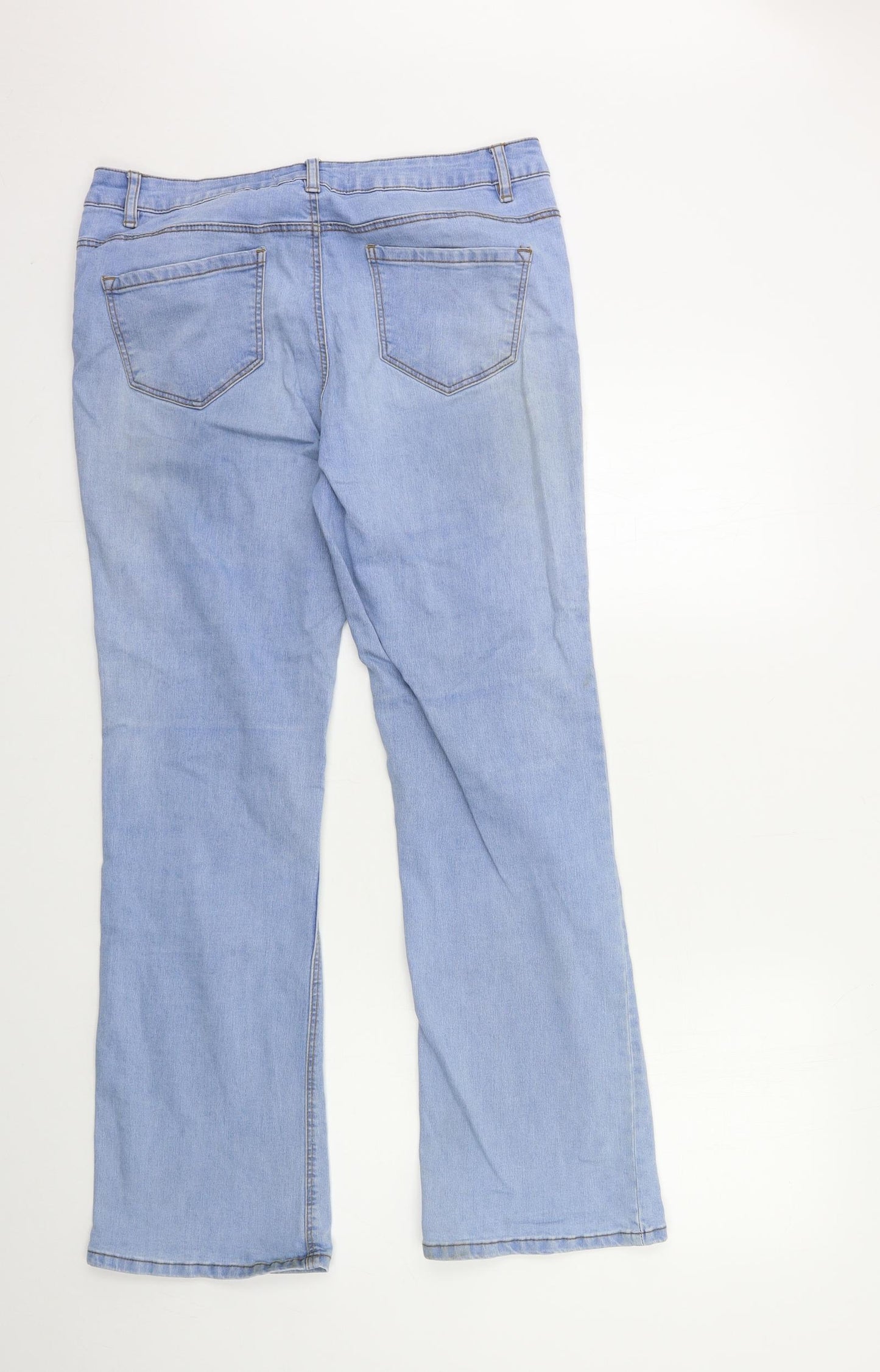 George Womens Blue  Denim Flared Jeans Size 14 L30 in